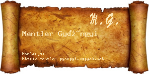 Mentler Gyöngyi névjegykártya