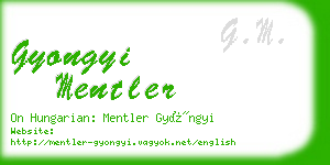 gyongyi mentler business card